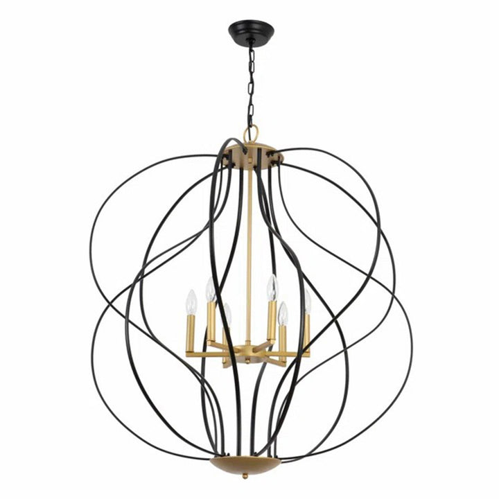 6-light Unique Geometric Metal Chandelier For Living Room #19118
