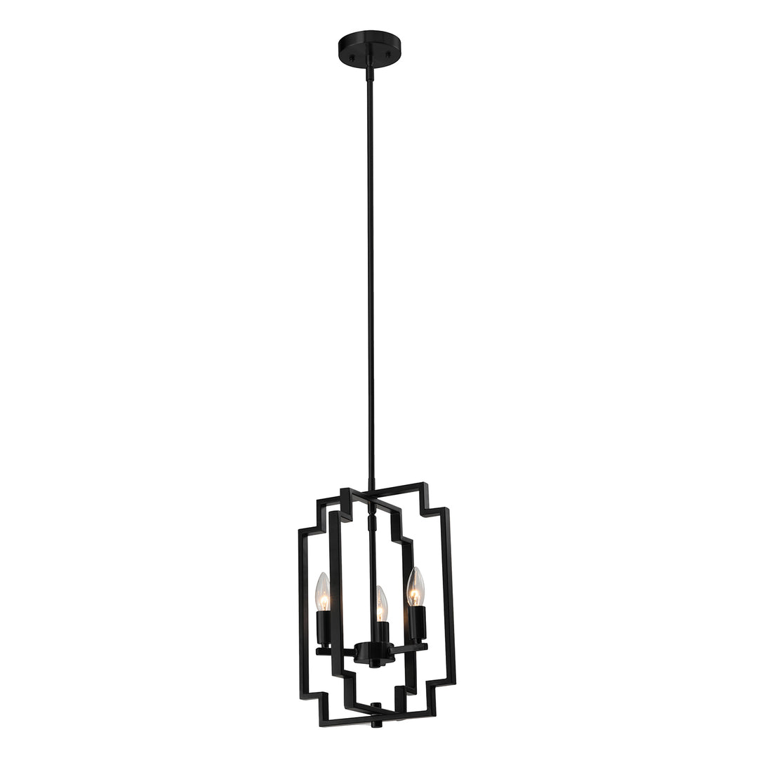 Maxax 3 - Light Lantern Square Chandelier with Wrought Iron Accent #MX1920