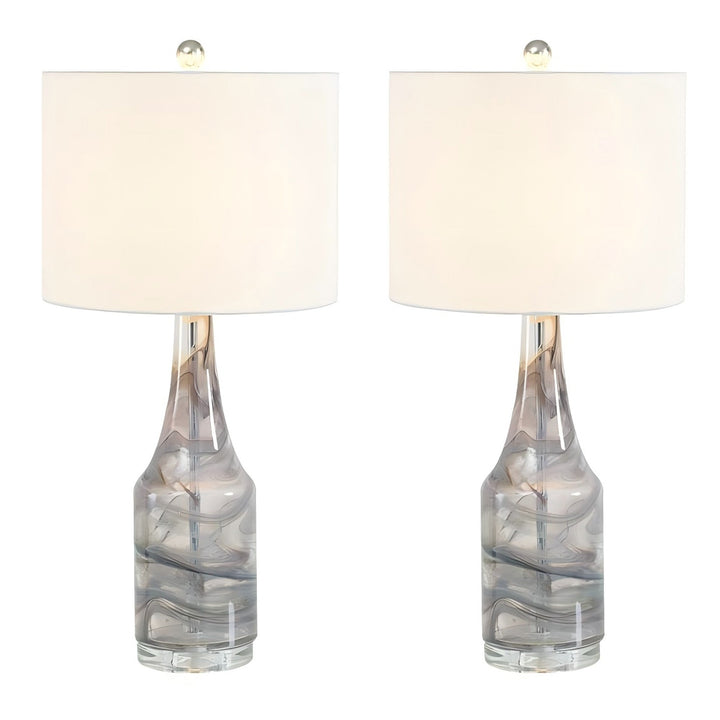 Maxax 29 Inch Standard Grey Glass Table Lamp Set of 2 #T120