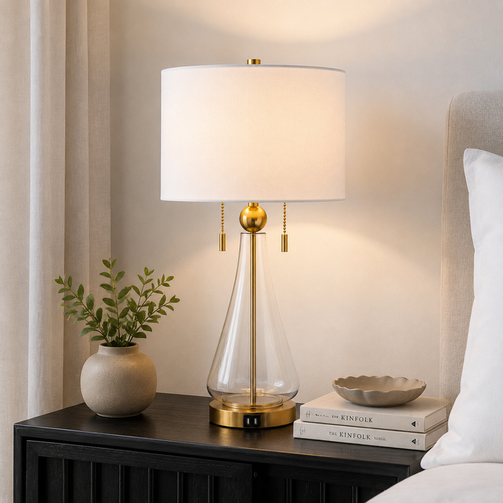 Metal Glass Table Lamp #T272