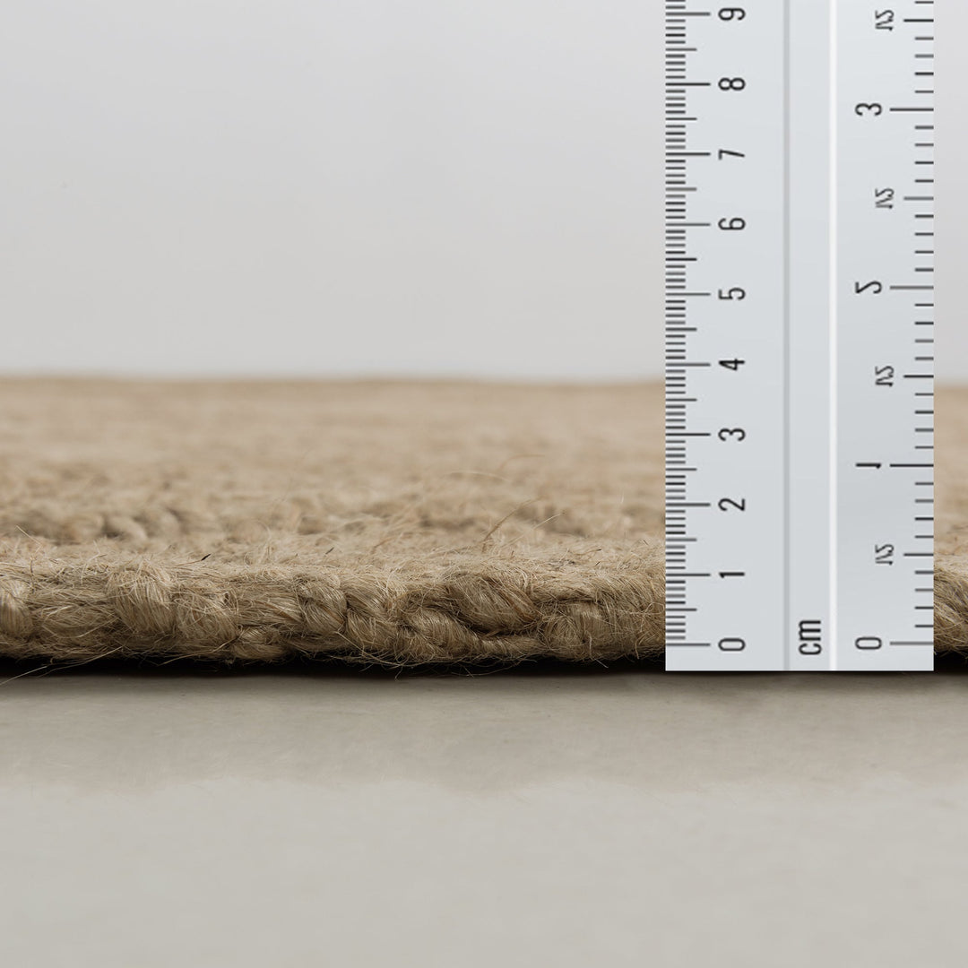 4modernhome Jute Power Loom Natural Fibers Farmhouse Style Area Rug For Dining Room Living Room Kitchen, Off White/Natural #DT23-3