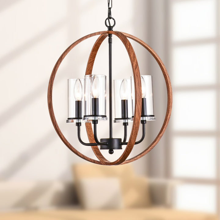 Maxax  4-Light Traditional Globe Candle Chandelier #MX19008-4