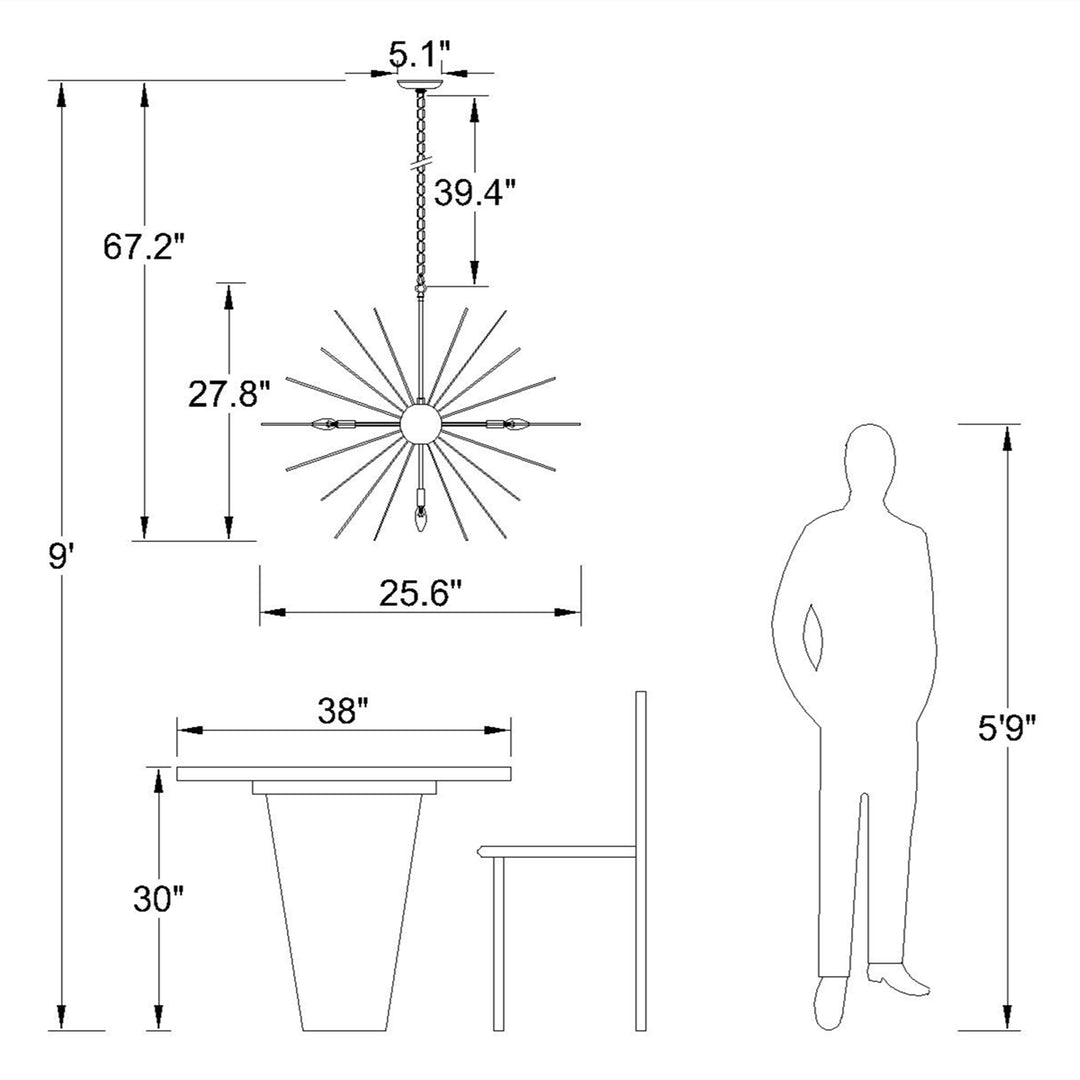 Maxax 7-Light Sputnik Chandelier #MX19030