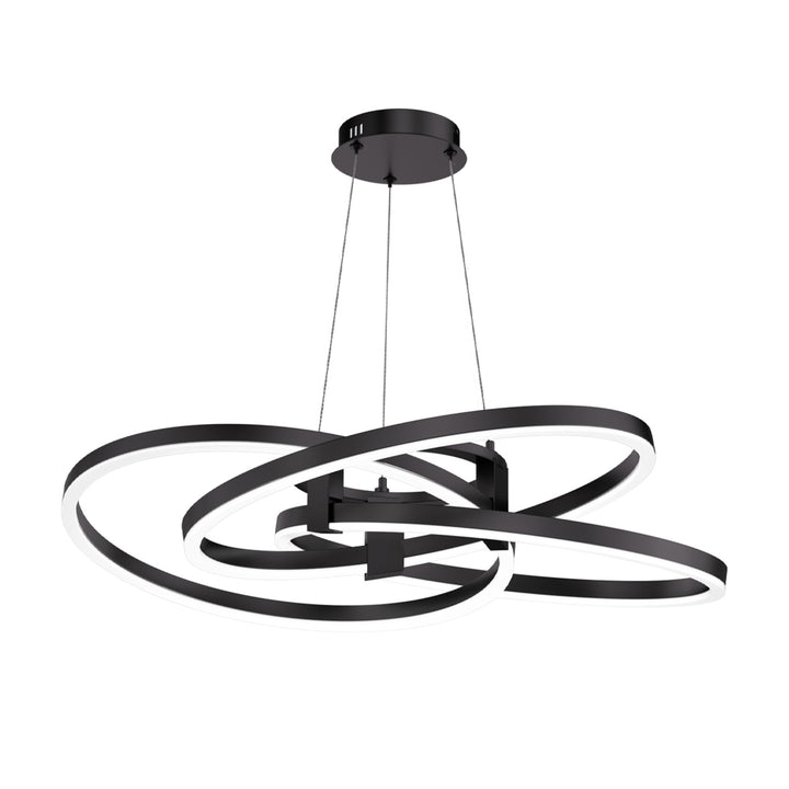 BrillianceLed 36"W Aluminum Modern Chandelier Light With Brush Gold/Back Metal For Dining Room Or Living Room #19034