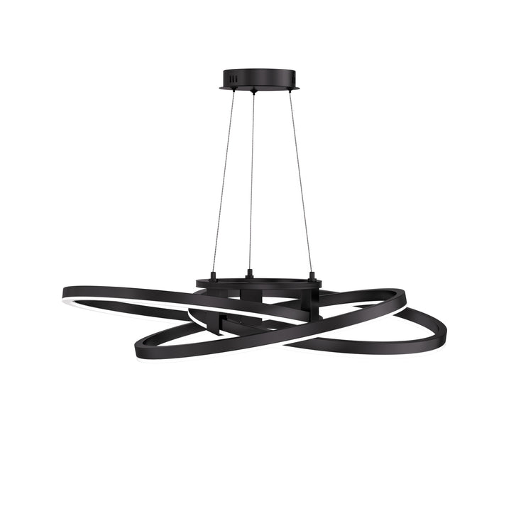 BrillianceLed 36"W Aluminum Modern Chandelier Light With Brush Gold/Back Metal For Dining Room Or Living Room #19034