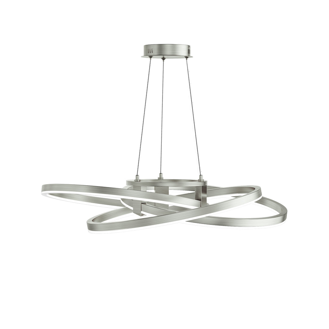 BrillianceLed 36"W Aluminum Modern Chandelier Light With Brush Gold/Back Metal For Dining Room Or Living Room #19034