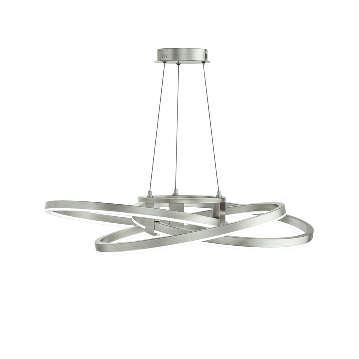 BrillianceLed 36"W Aluminum Modern Chandelier Light With Brush Gold/Back Metal For Dining Room Or Living Room #19034