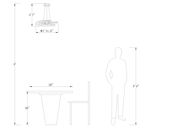 Maxax LED Gold Pendant Light #MX19034