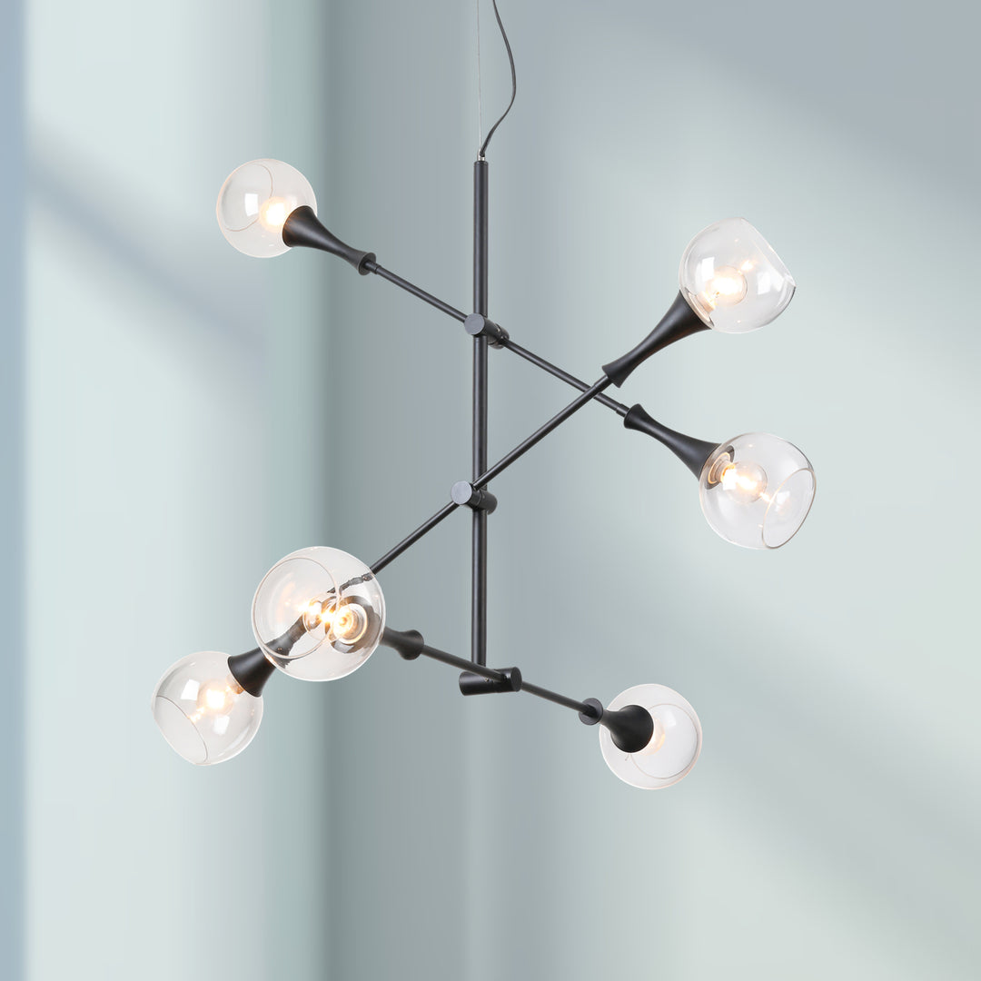 Maxax 6 - Light Sputnik Modern Linear Chandelier #MX19058-6-P