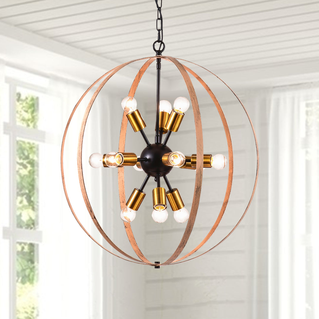 Maxax 12 - Light Dimmable Lantern Globe Chandelier #MX19060