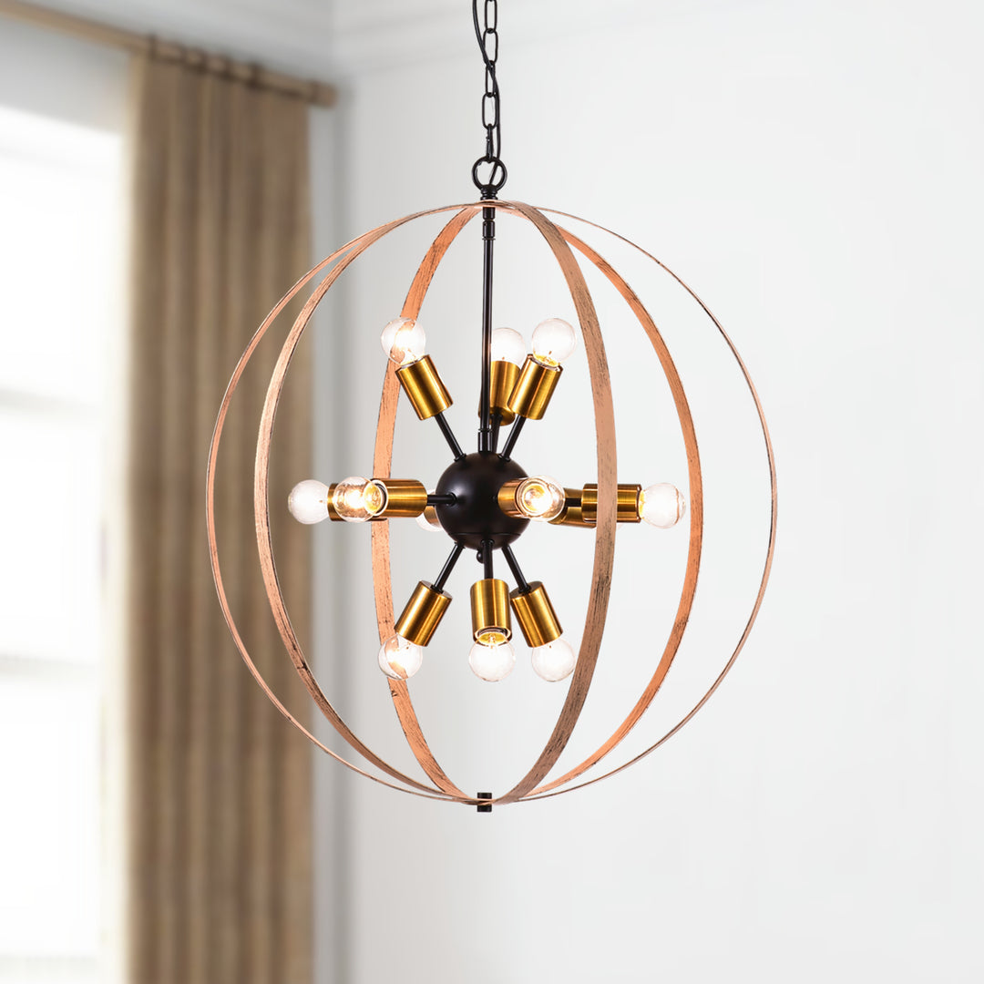 Maxax 12 - Light Dimmable Lantern Globe Chandelier #MX19060