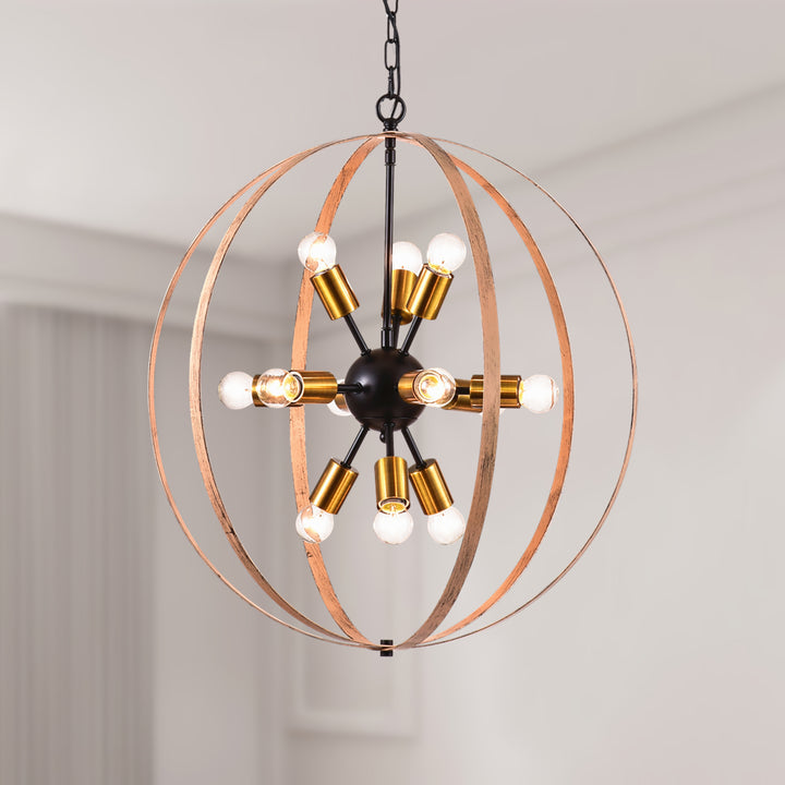 Maxax 12 - Light Dimmable Lantern Globe Chandelier #MX19060