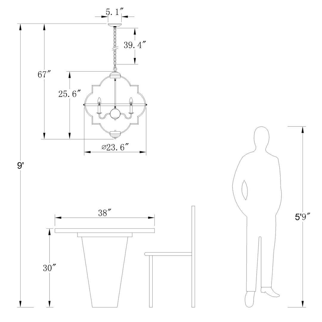 Maxax 6 - Light Candle Style Geometric Chandelier #MX19063