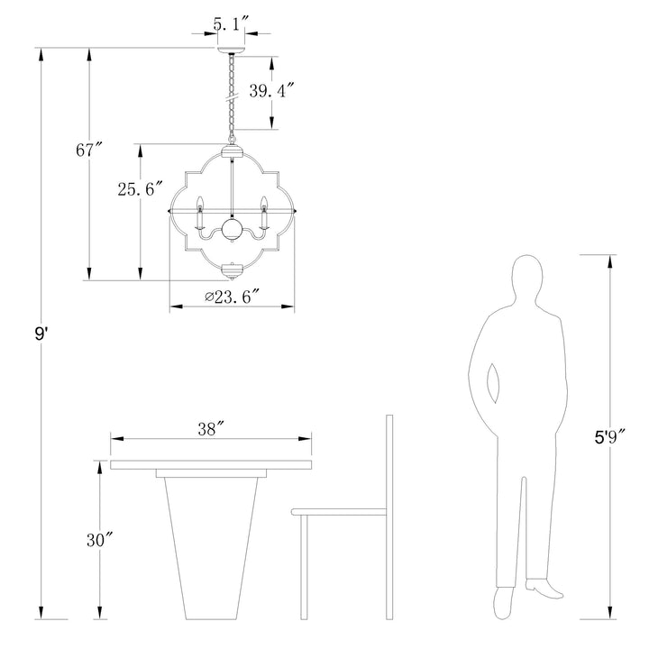 Maxax 6 - Light Candle Style Geometric Chandelier #MX19063