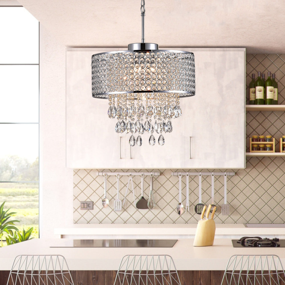 Maxax 5 - Light Unique / Statement Drum Crystal Chandelier #MX19072