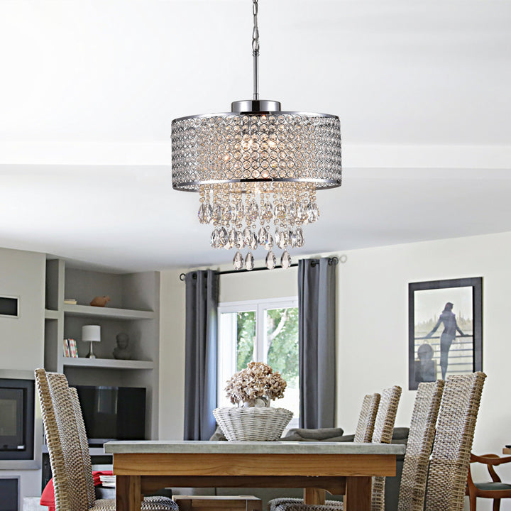 Maxax 5 - Light Unique / Statement Drum Crystal Chandelier #MX19072