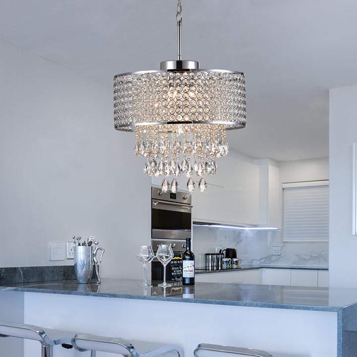 Maxax 5 - Light Unique / Statement Drum Crystal Chandelier #MX19072