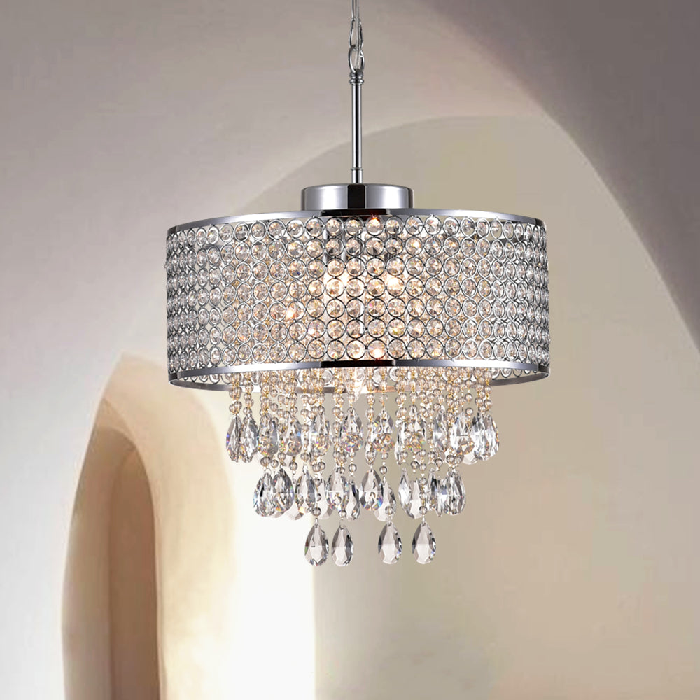 Maxax 5 - Light Unique / Statement Drum Crystal Chandelier #MX19072-5CH-P