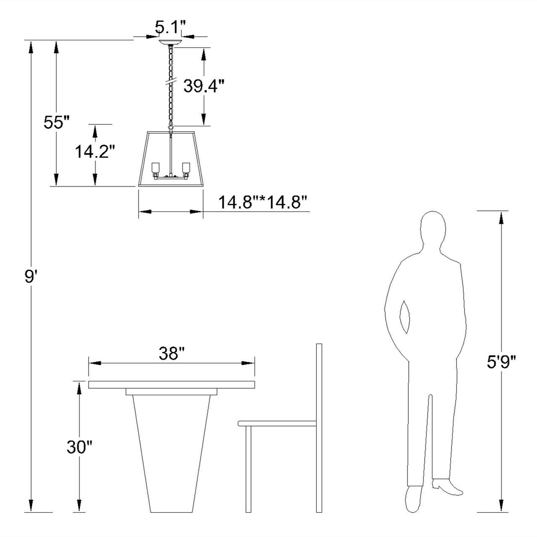 Maxax 4 - Light Lantern Geometric Chandelier #MX19074