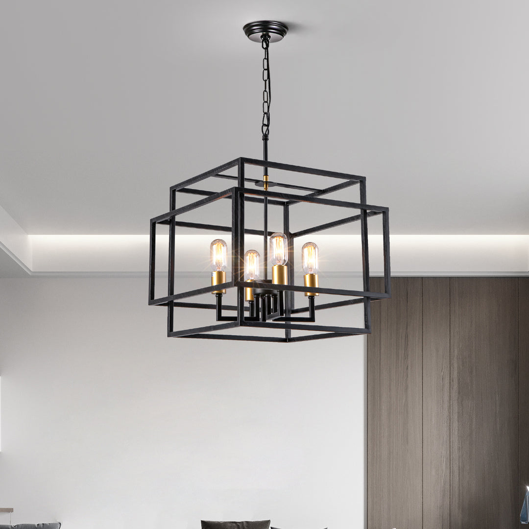 Maxax 4 - Light Lantern Square Chandelier#MX19078