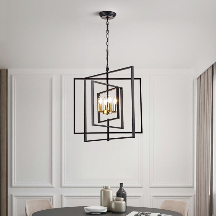 Maxax 4 - Light Lantern Square Chandelier #MX19079