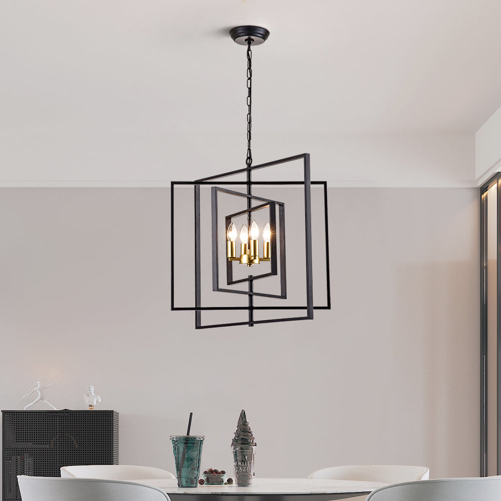 Maxax 4 - Light Lantern Square Chandelier #MX19079