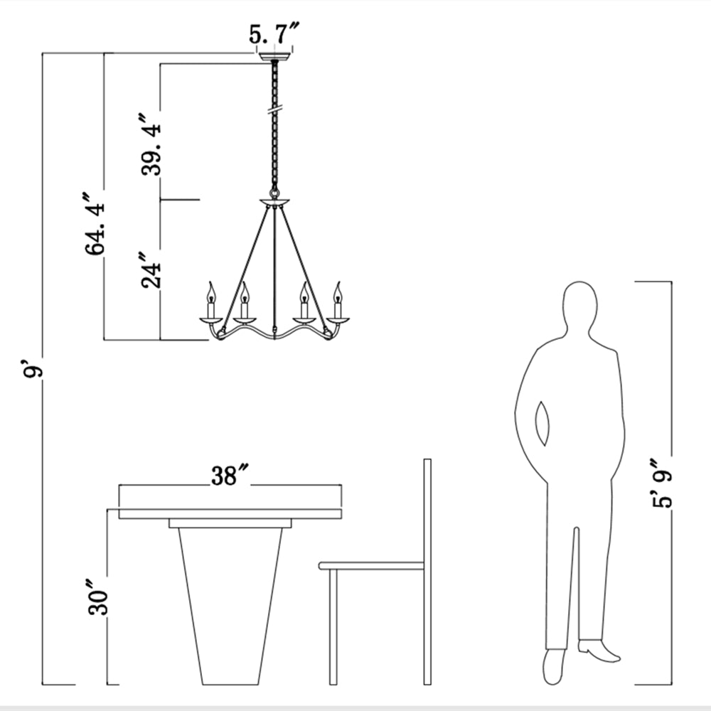 Maxax 6 - Light Candle Style Wagon Wheel Chandelier #MX19080