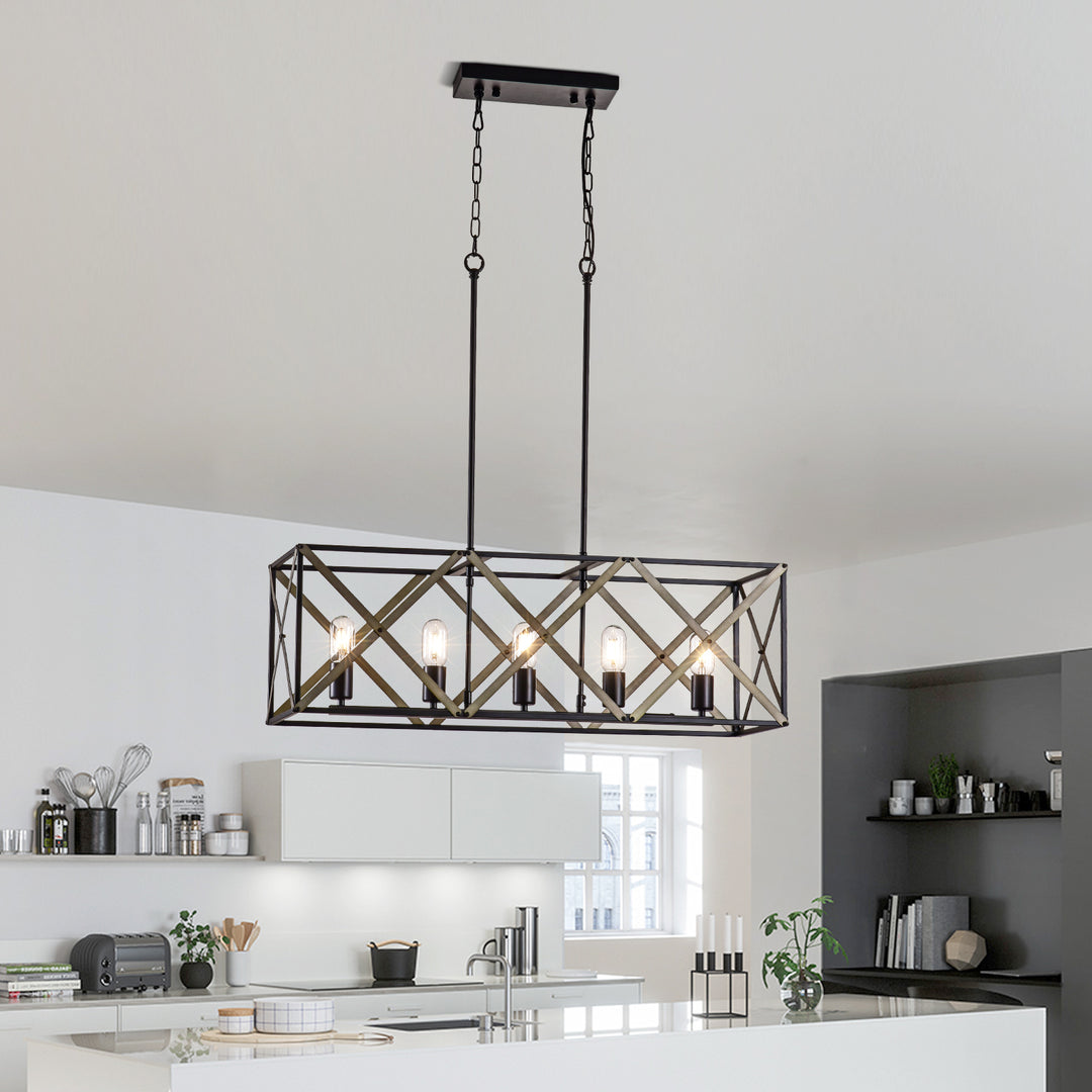 Maxax 5-Light Kitchen Island Light Pendant Lighting #MX19092-5BG-P