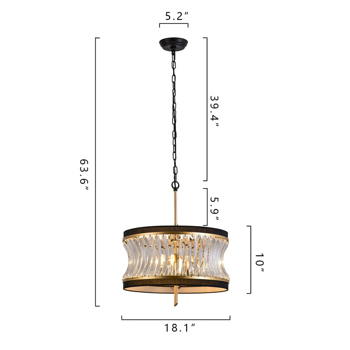 Zaza Designs 2 - Light Shaded Drum Classic / Traditional Chandelier With Wrought Iron Accents #19150-2GD