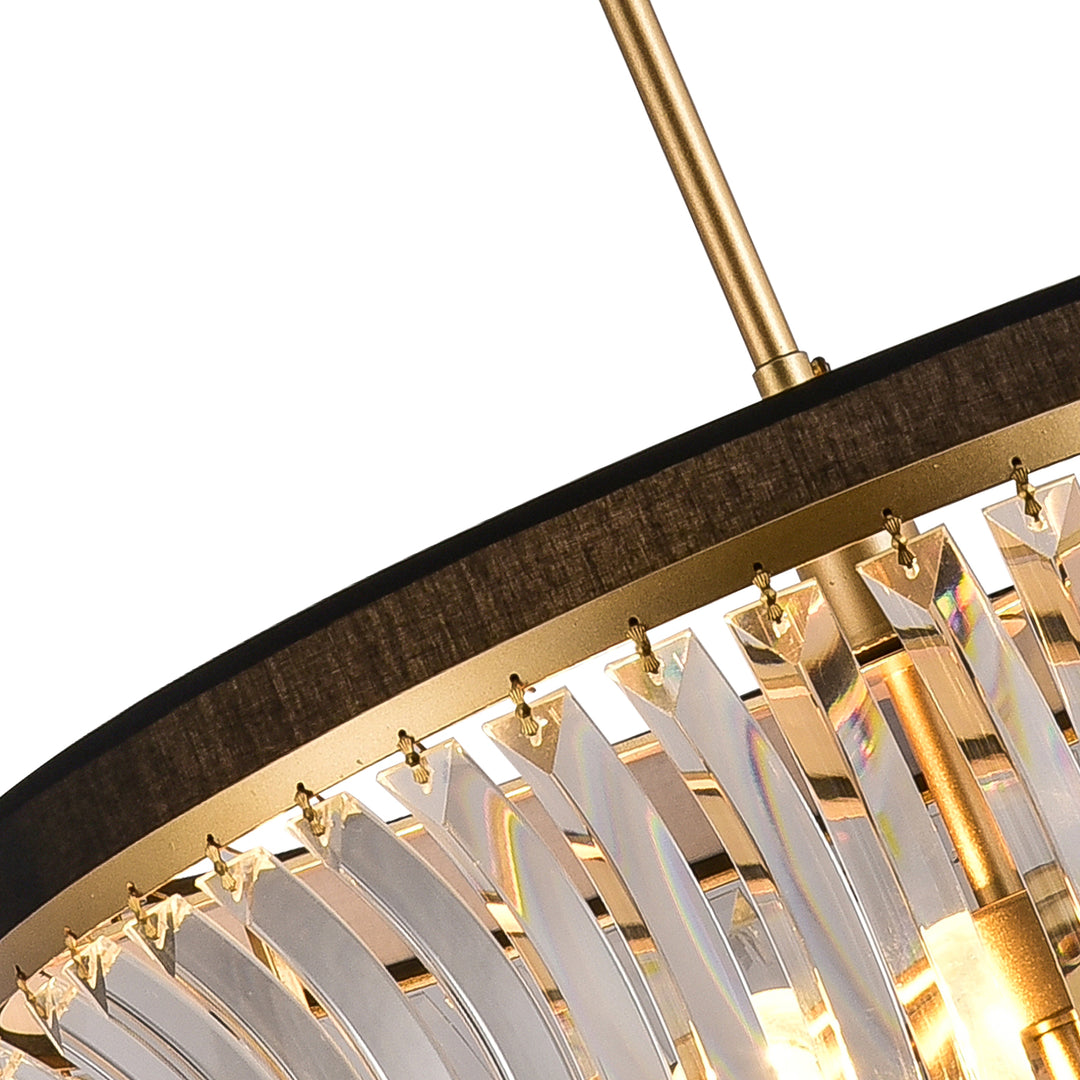 Zaza Designs 2 - Light Shaded Drum Classic / Traditional Chandelier With Wrought Iron Accents #19150-2GD