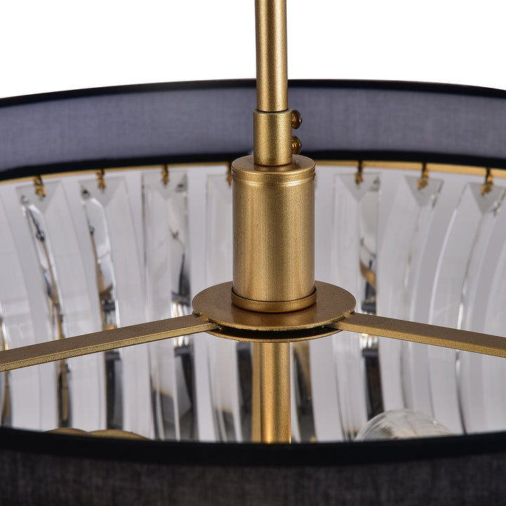 Zaza Designs 2 - Light Shaded Drum Classic / Traditional Chandelier With Wrought Iron Accents #19150-2GD