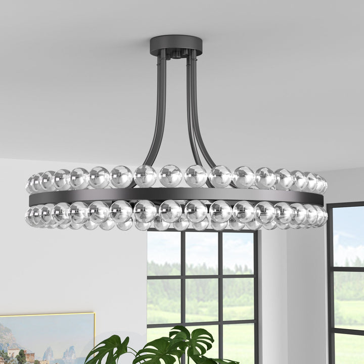 Brilliance 8 - Light 24'' Chandelier Style Circle Semi Flush Mount #19173