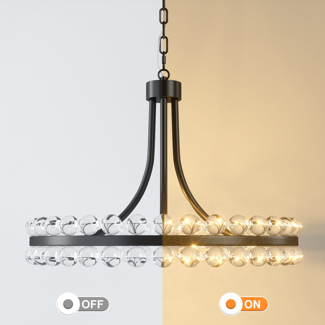 Brilliance Maxax 8 - Light Dimmable Wagon Wheel Chandelier #19217