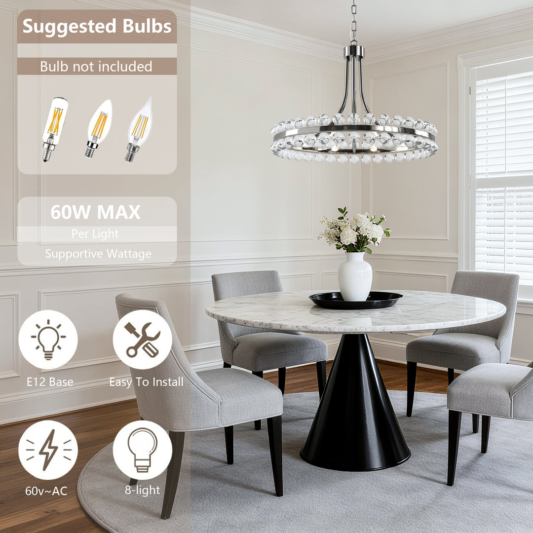 Brilliance Maxax 8 - Light Dimmable Wagon Wheel Chandelier #19217