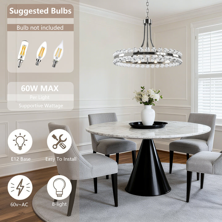 Brilliance Maxax 8 - Light Dimmable Wagon Wheel Chandelier #19217