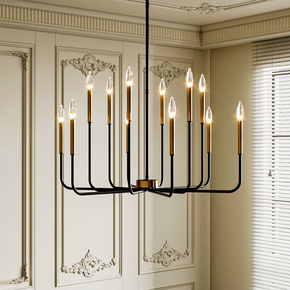 12 - Light Iron Dimmable Classic / Traditional Chandelier #19225