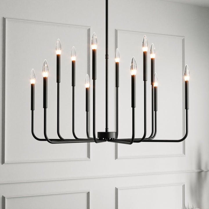 12 - Light Iron Dimmable Classic / Traditional Chandelier #19225