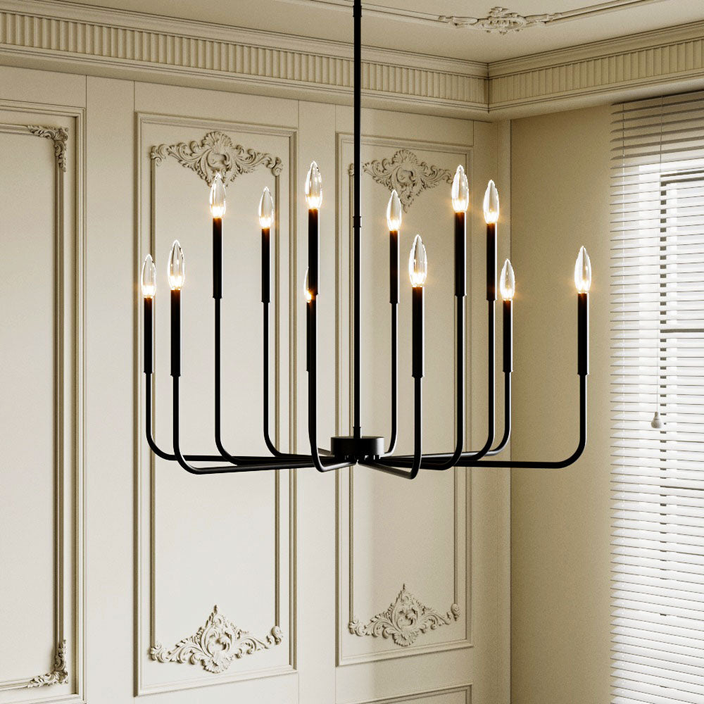 12 - Light Iron Dimmable Classic / Traditional Chandelier