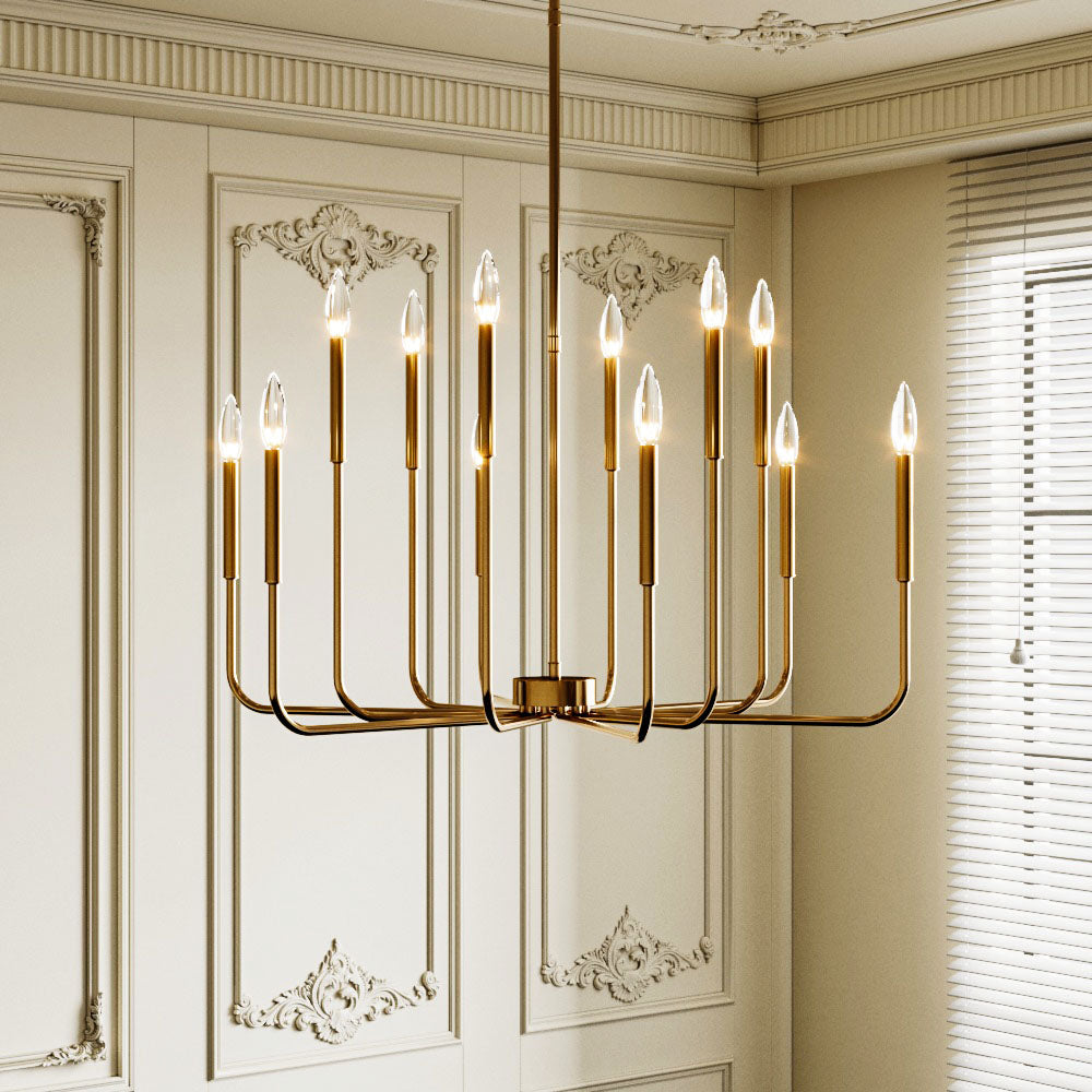 12 - Light Iron Dimmable Classic / Traditional Chandelier #19225