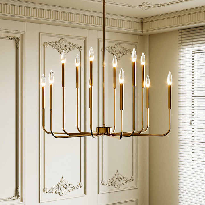 12 - Light Iron Dimmable Classic / Traditional Chandelier