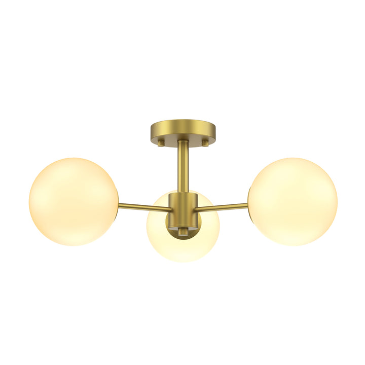 21'' Modern Iron Glass Globe Semi Flush Mount Lighting #19229