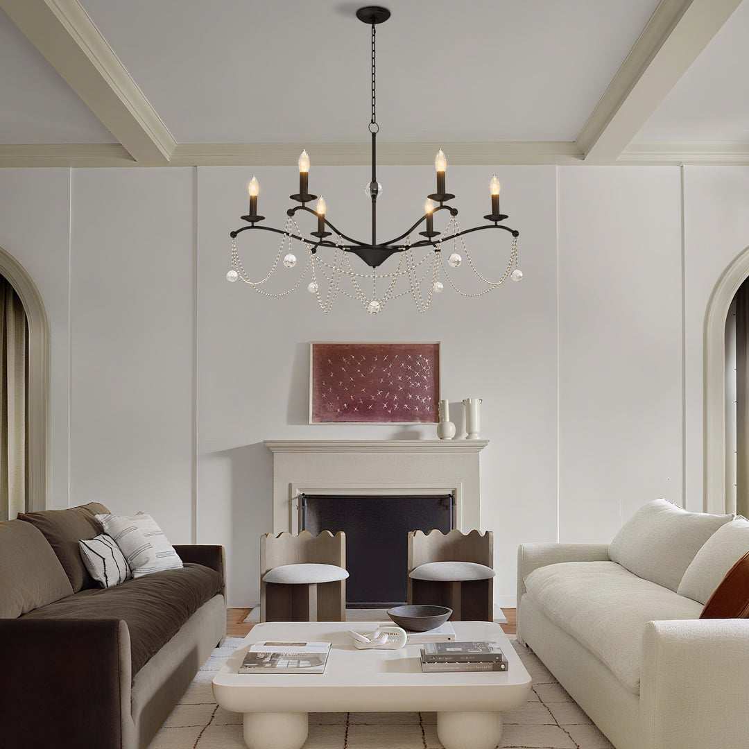 Essence 6 - Light Candle Style Classic/traditional Chandelier With Crystal #19234