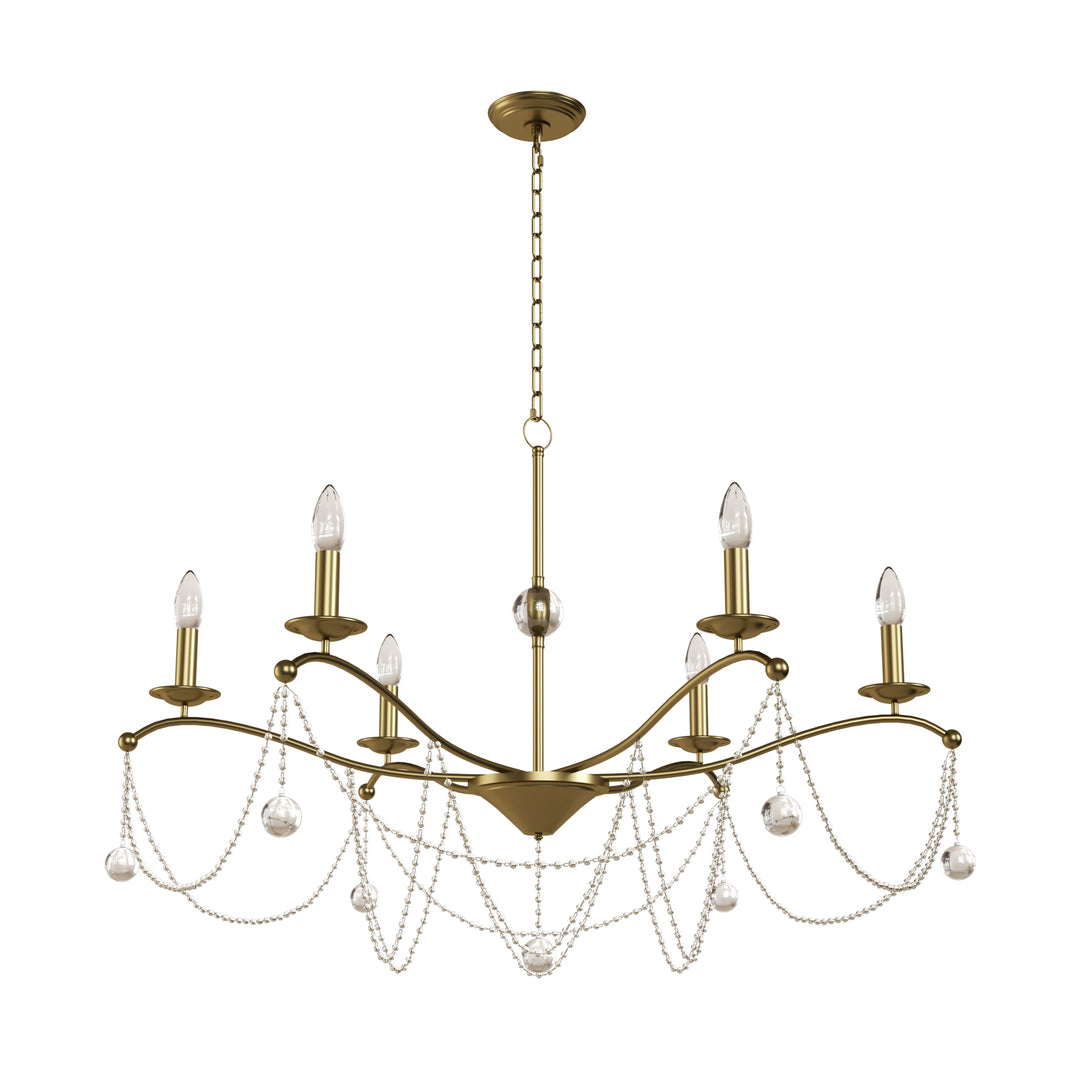 Essence 6 - Light Candle Style Classic/traditional Chandelier With Crystal #19234