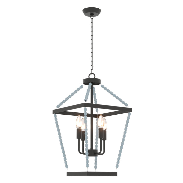 Maxax 4 - Light Dimmable Lantern Square Chandelier #6514-4BK