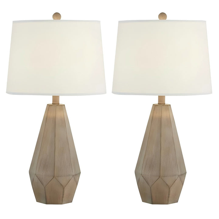 Maxax 26 Inch Bedside Wood Table Lamp Set of 2 #T116-WD