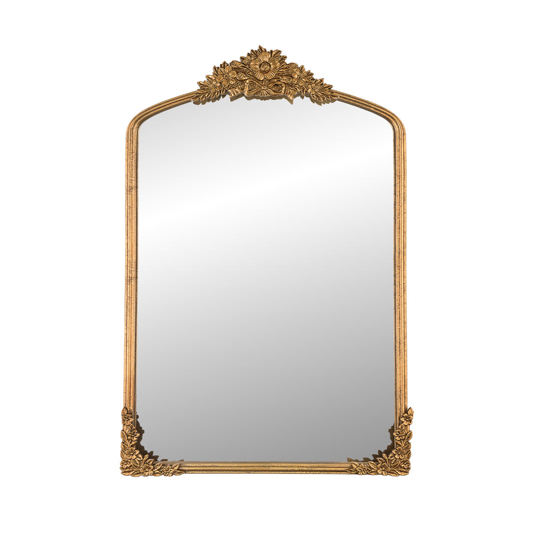 Panorama Vintage Iron Gold Baroque Metal Arched Vanity Mirror For Bedroom&living Room #30010