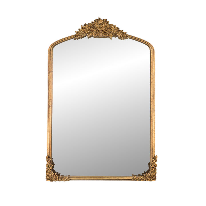 Panorama Vintage Iron Gold Baroque Metal Arched Vanity Mirror For Bedroom&living Room #30010
