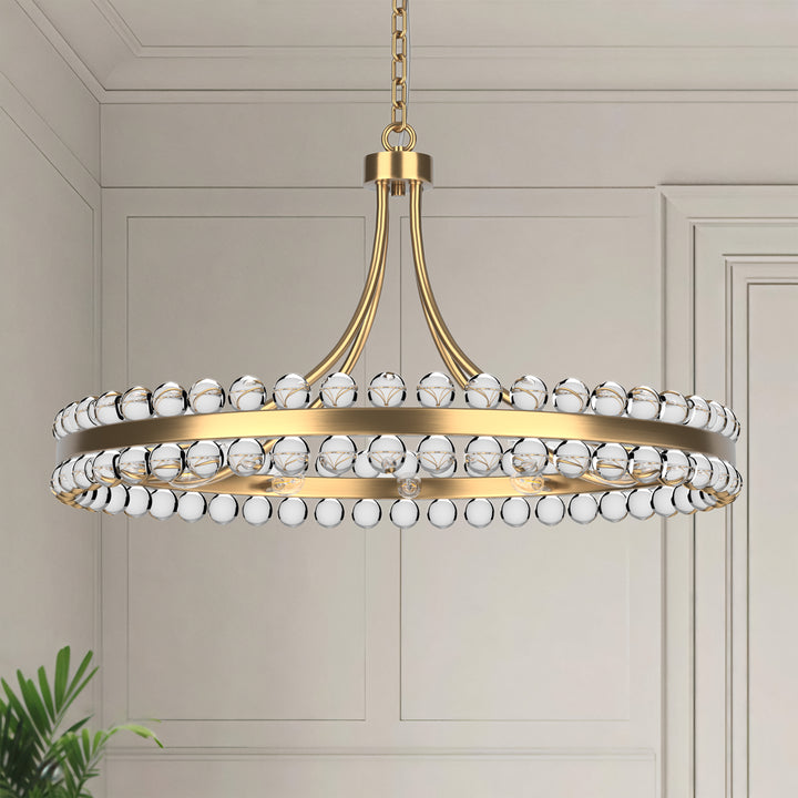 Brilliance Maxax 8 - Light Dimmable Wagon Wheel Chandelier #19217