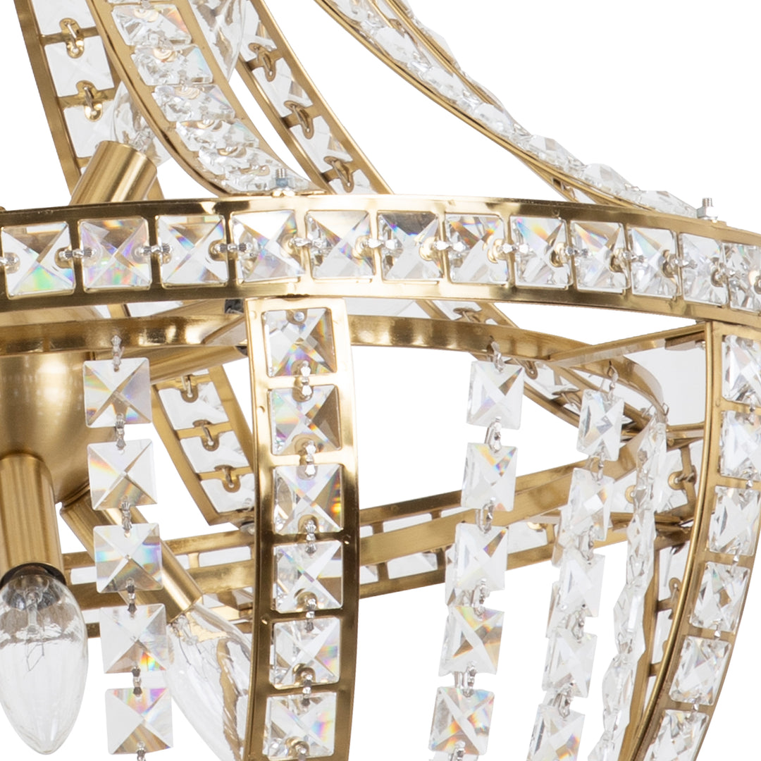 9 - Light Gold Crystal Dimmable Empire Chandelier #19222-9GD