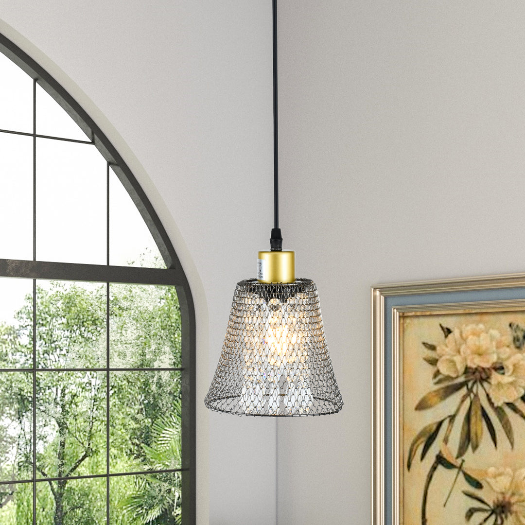 Maxax 1 - Light Single Cone Pendant with Accents #MX5008-P1BK